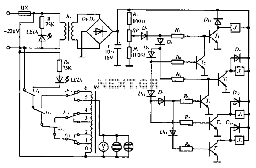 An automatic voltage regulator circuit