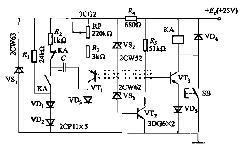 Charging time relay circuit 2 circuit