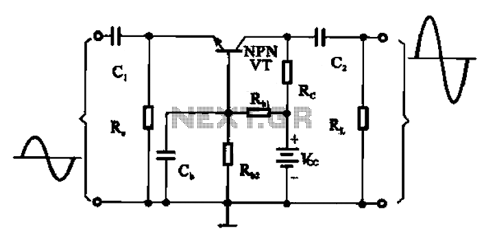 Common base transistor amplifier circuit of a unit