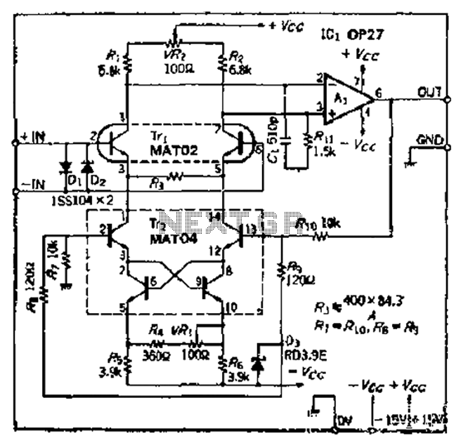 Double transistor low noise of the preamplifier measured by high