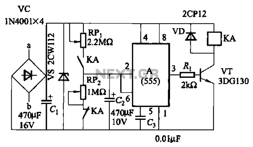 Intermittent start-stop cycle control circuit of seven b