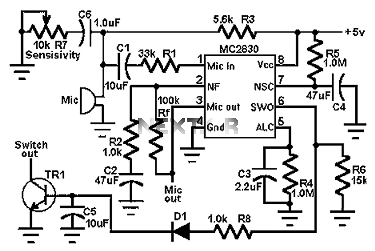 Low noise preamplifier circuit diagram of the speech