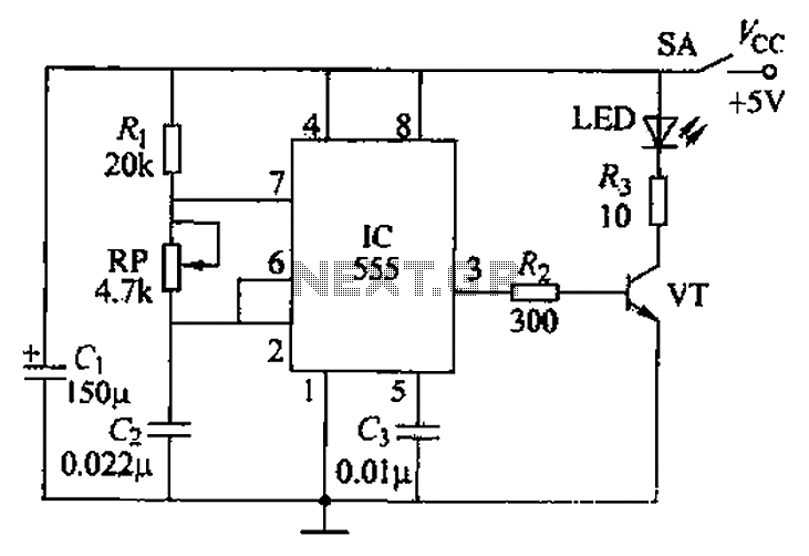 Narrow pulse infrared light emitting circuit