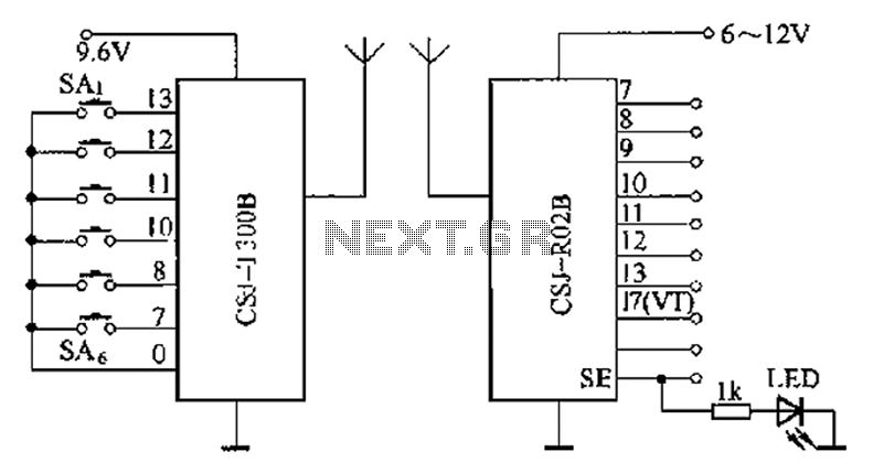 Remote schematic CSJ-T300B with CSJ-R02B composition