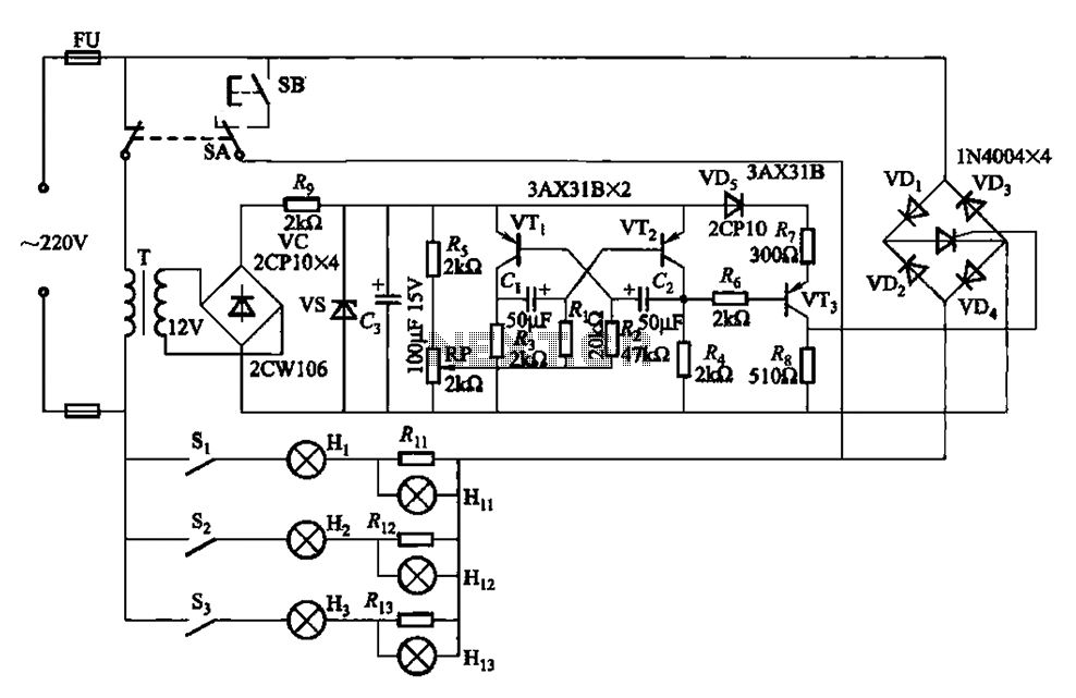 Ship Navigation lights circuit