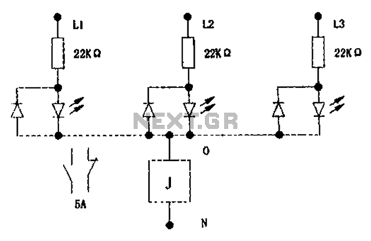 Using LED lights do motor phase failure protection