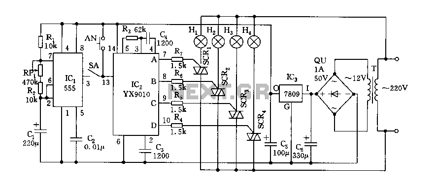 555 Dream lantern control circuit diagram
