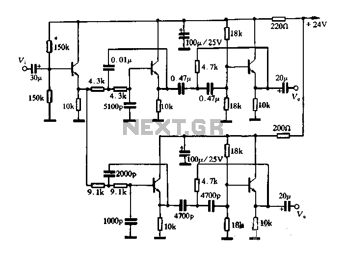 A circuit diagram of the filter by the transistor
