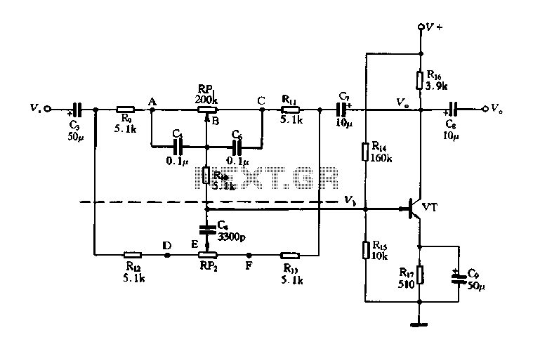 Attenuating a feedback tone control circuit