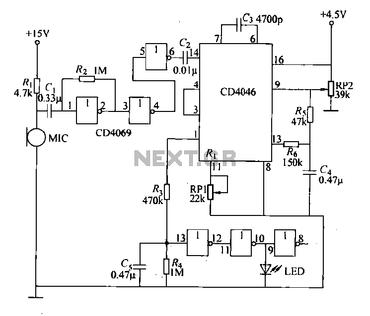Audio remote control switch schematic