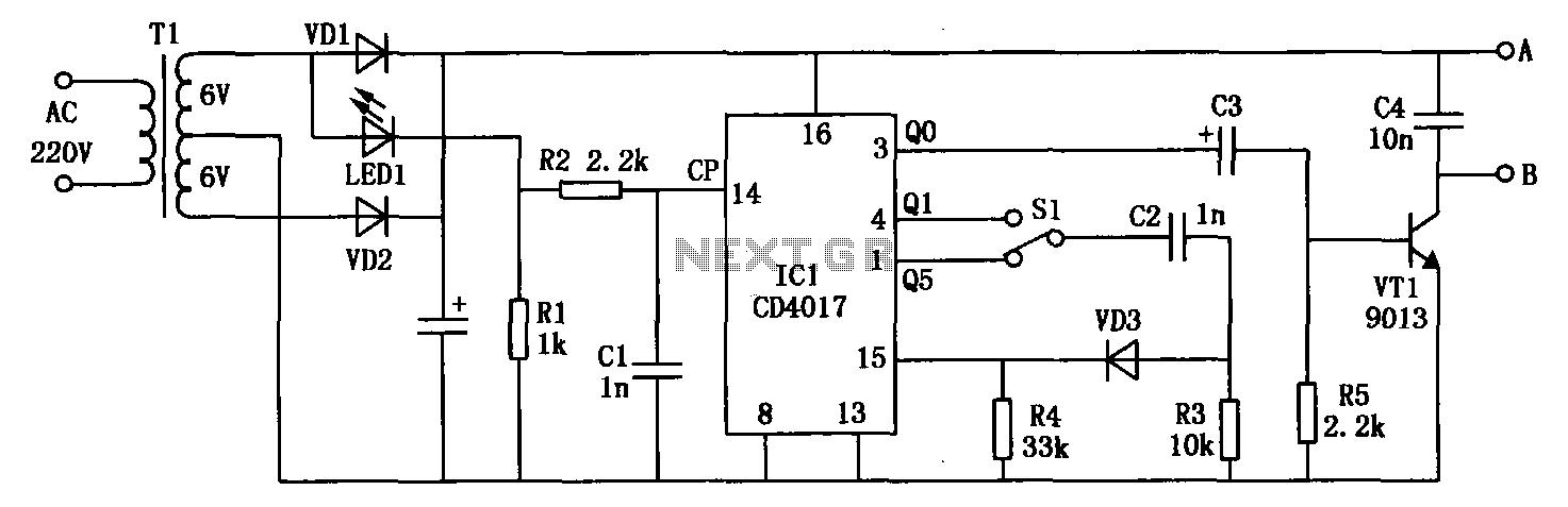Frequency electromagnetic RBI timer CD4017