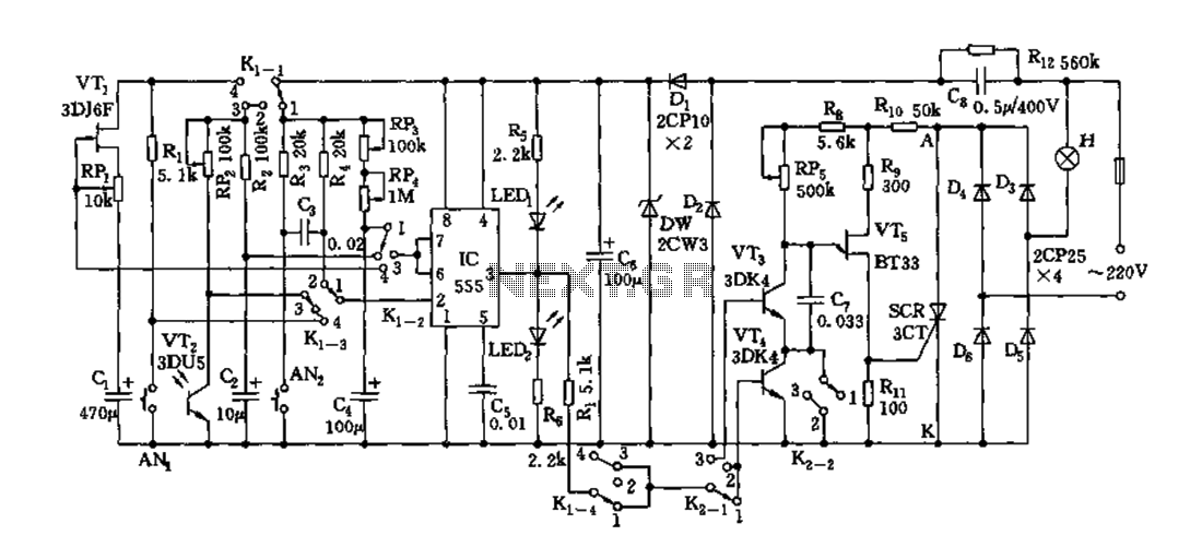 Monitor circuit diagram with over 555