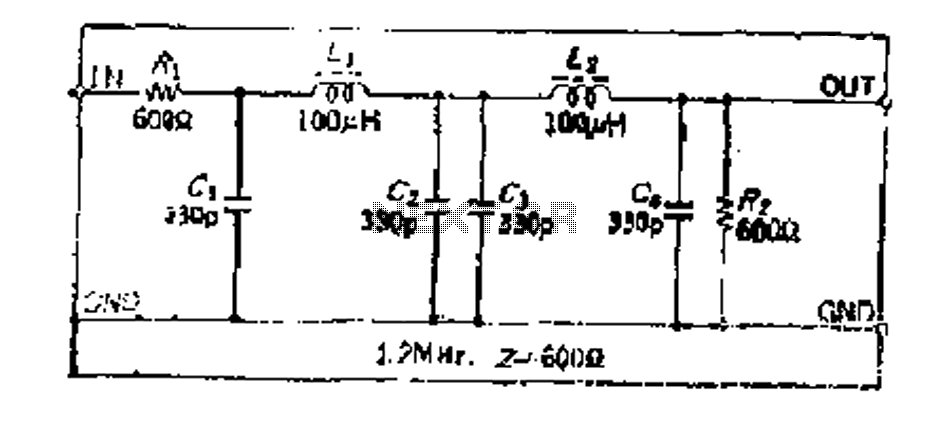 Simple design with a constant K-type high-frequency low-pass LC filter circuit