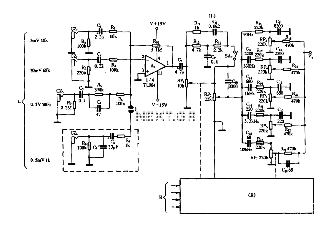 There are preamplifier with four inputs