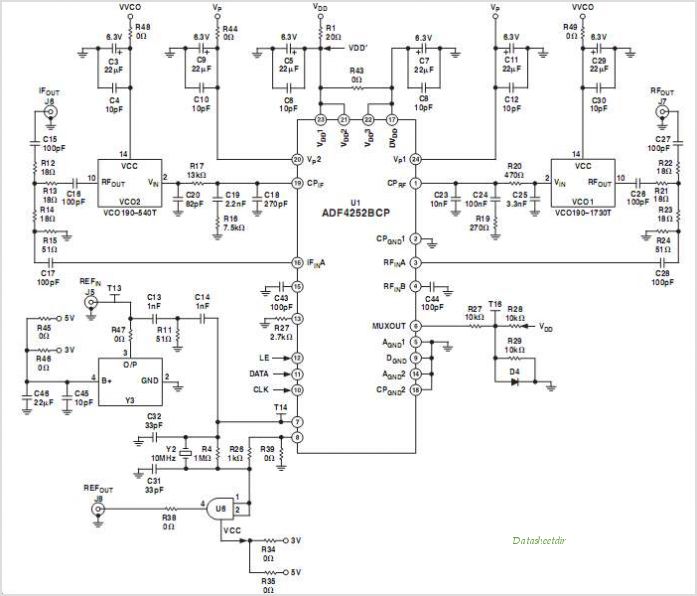 Lowest Phase Noise PLL Synthesizer Using Fractional-N Technology circuit