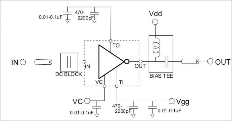 KGA8010 Ultra Broadband Distributed Amplifier circuit