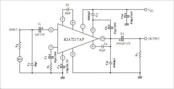 KIA7217AP 58W AUDIO POWER AMPLIFIER CAR STEREO CAR RADIO OUTPUT circuit