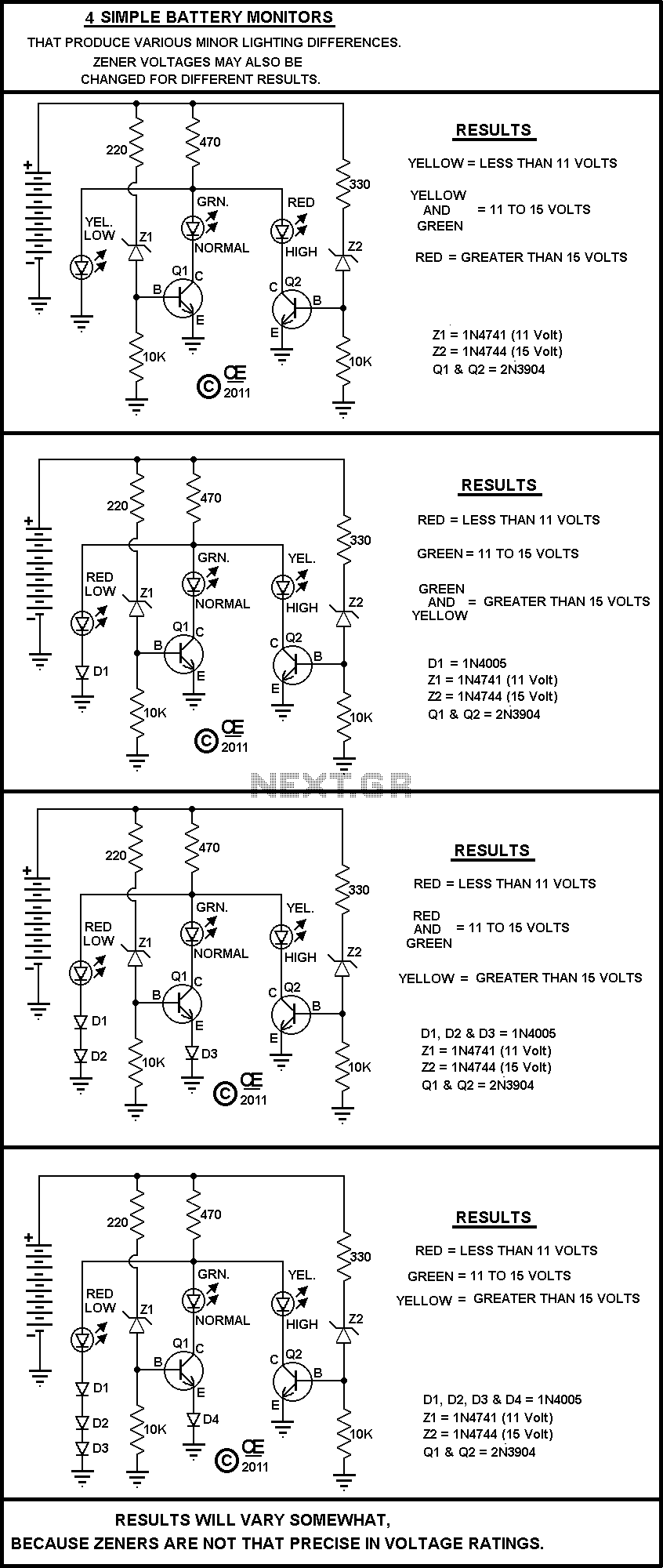 LED monitor for 12V Battery circuit