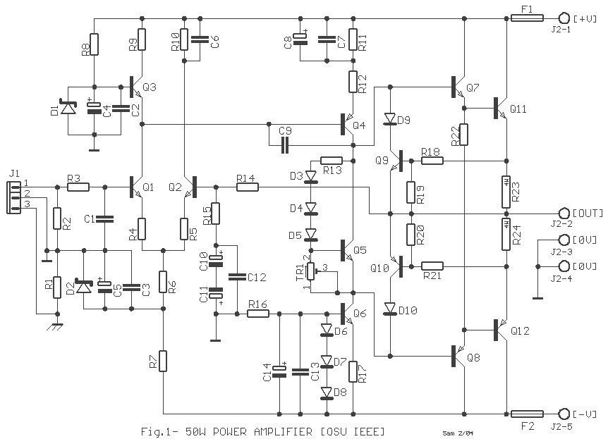 Power Amplifier 50W circuit