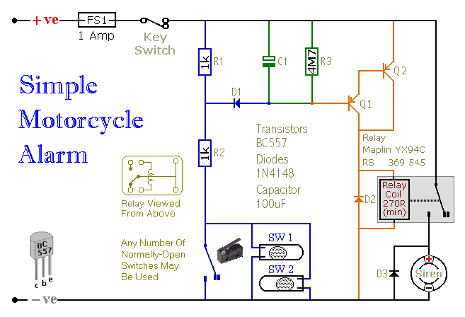 Motorcycle Alarm Number 4 circuit