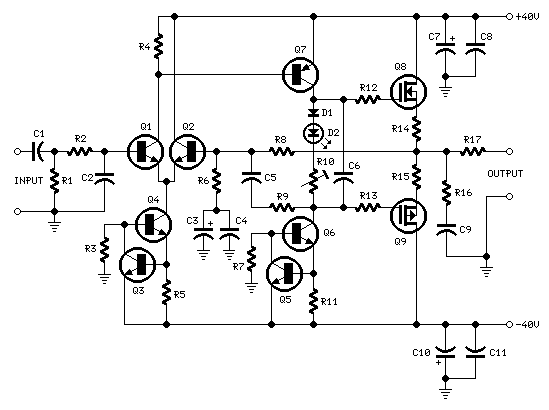 60 Watt MosFet Audio Amplifier circuit