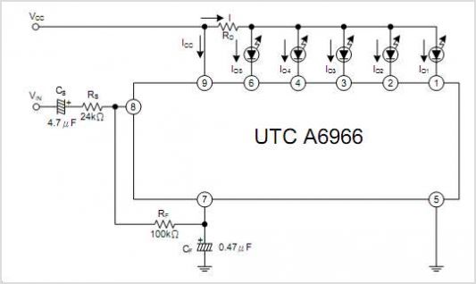 5 Dot Led Level Meter circuit