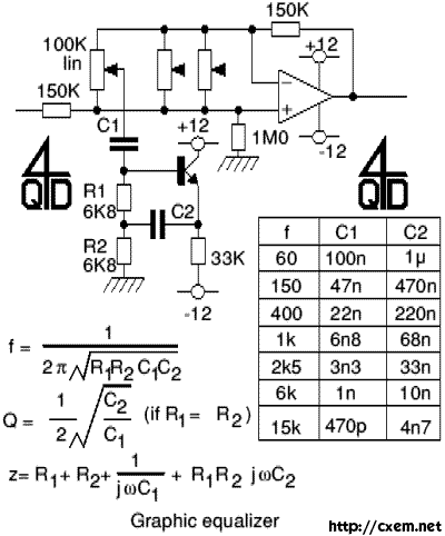 Audio Graphic Equaliser circuit