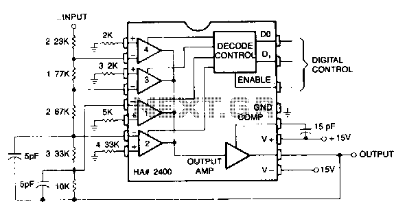 Inverting-programmable-gain-amplifier circuit