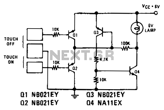 Touch-on-off-electronic-switch circuit