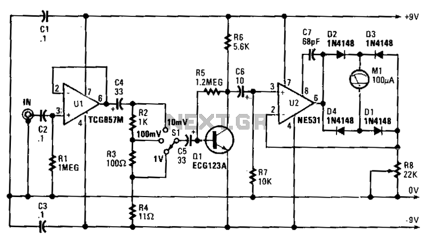Audio-millivoltmeter circuit