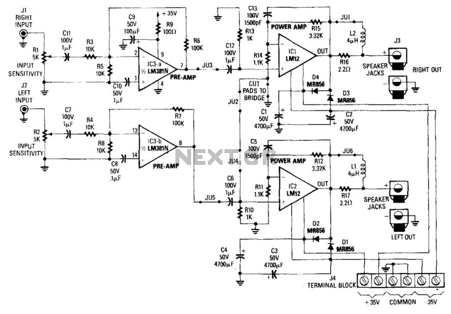High-Power Car Audio Amplifier circuit