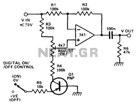 Transistor Turns Op Amp On Or Off circuit