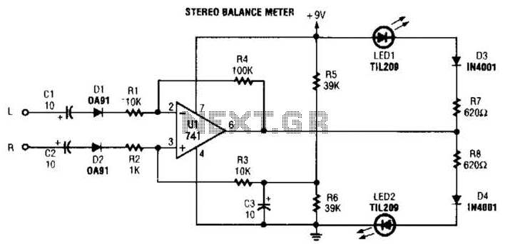 Stereo Balance Meter Circuit