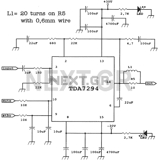 50W Hi-Fi amplifier with TDA7294 circuit