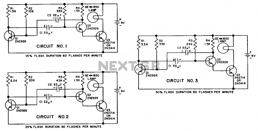 Transistorized flashers circuit