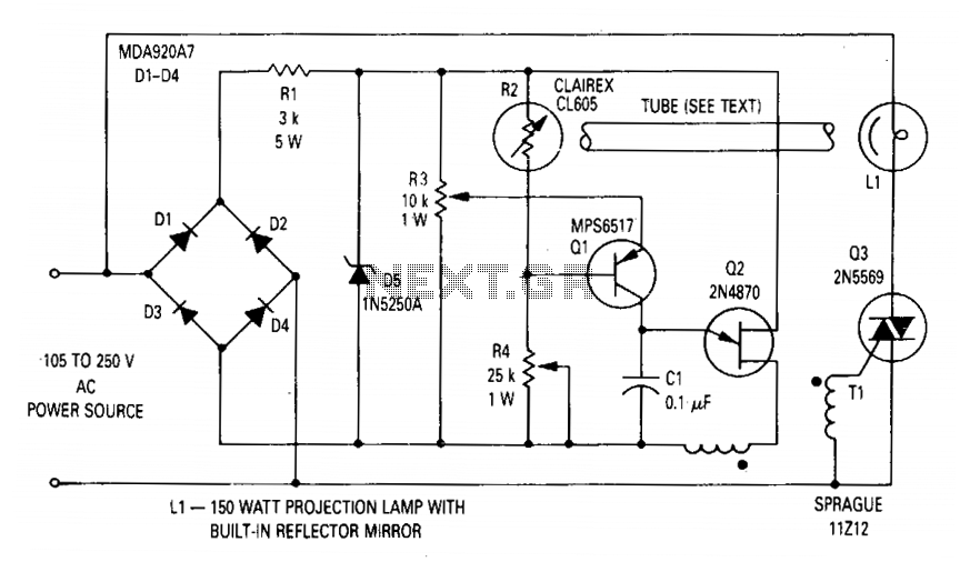 Voltage regulator for projection lamp