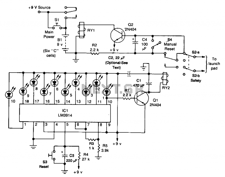 Model rocket launcher circuit