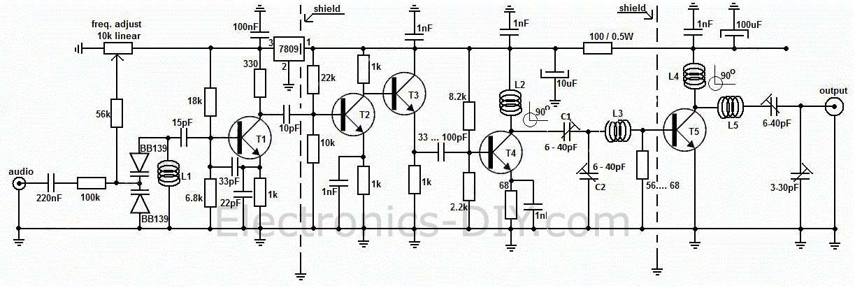 1W Long Range FM Transmitter circuit