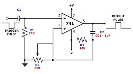op amp monostable multivibrator
