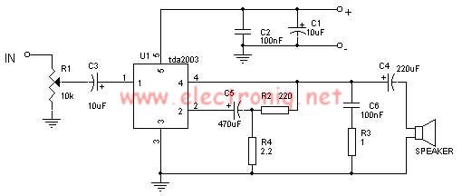 tda2003 10 watts audio amplifier circuit design electronic project
