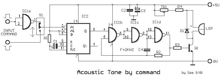 Acoustic Tone indicator circuit