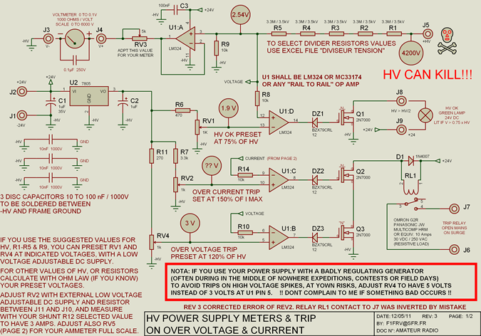 HV SUPPLY METERING  OVERVOLTAGE TRIP circuit