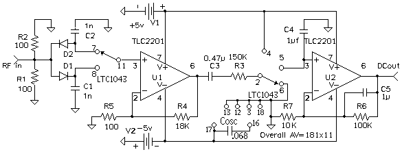 Amplifying DC Diode Detector Output circuit