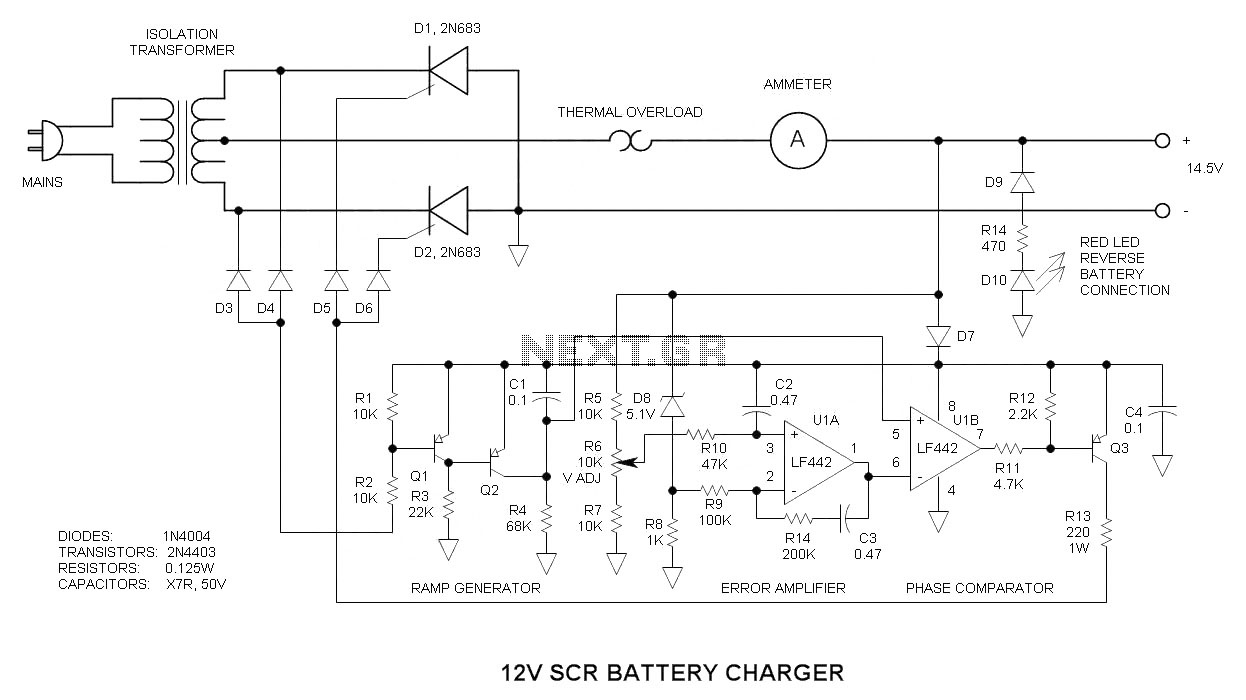 12V Battery Charger with SCR