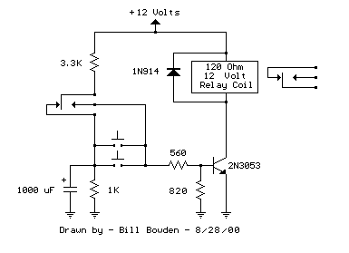1 Transistor Toggle Relay schematic circuit