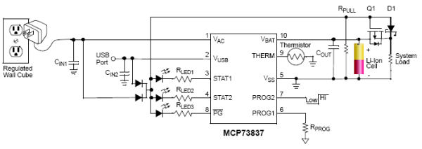  Designing A Li Ion Battery Charger with Load Sharing MCP73837
