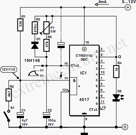 Flip-Flop Timer Using 4017