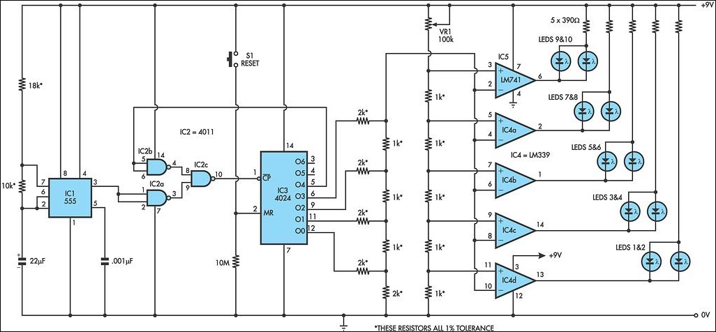 LED Circuit with Timer 555 circuit