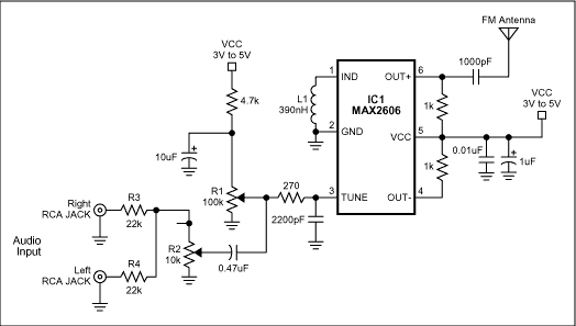 Single Chip FM Transmitter Circuit