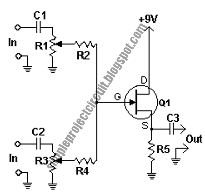 fet audio mixer circuit